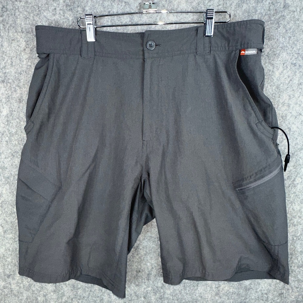 Simms Shorts Mens L Gray Fishing Cargo Performance Quick Dry Outdoor Pockets